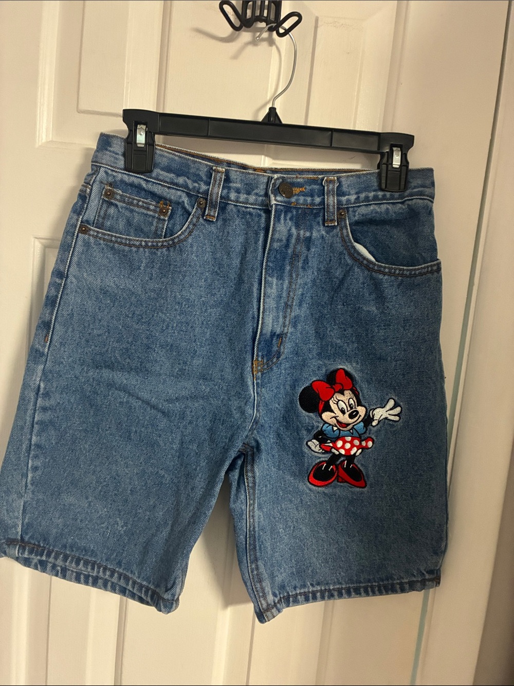 Disney Vintage Denim Shorts with Minnie Mouse embroidery